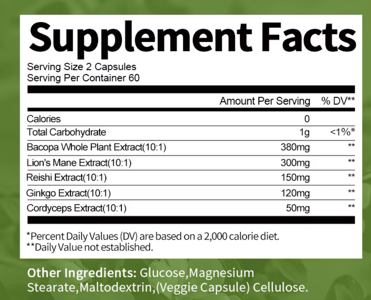 Organic bacopa monnieri capsules